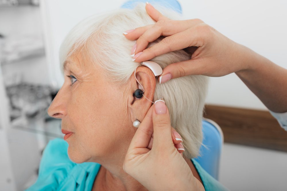 Over the ear hearing aid